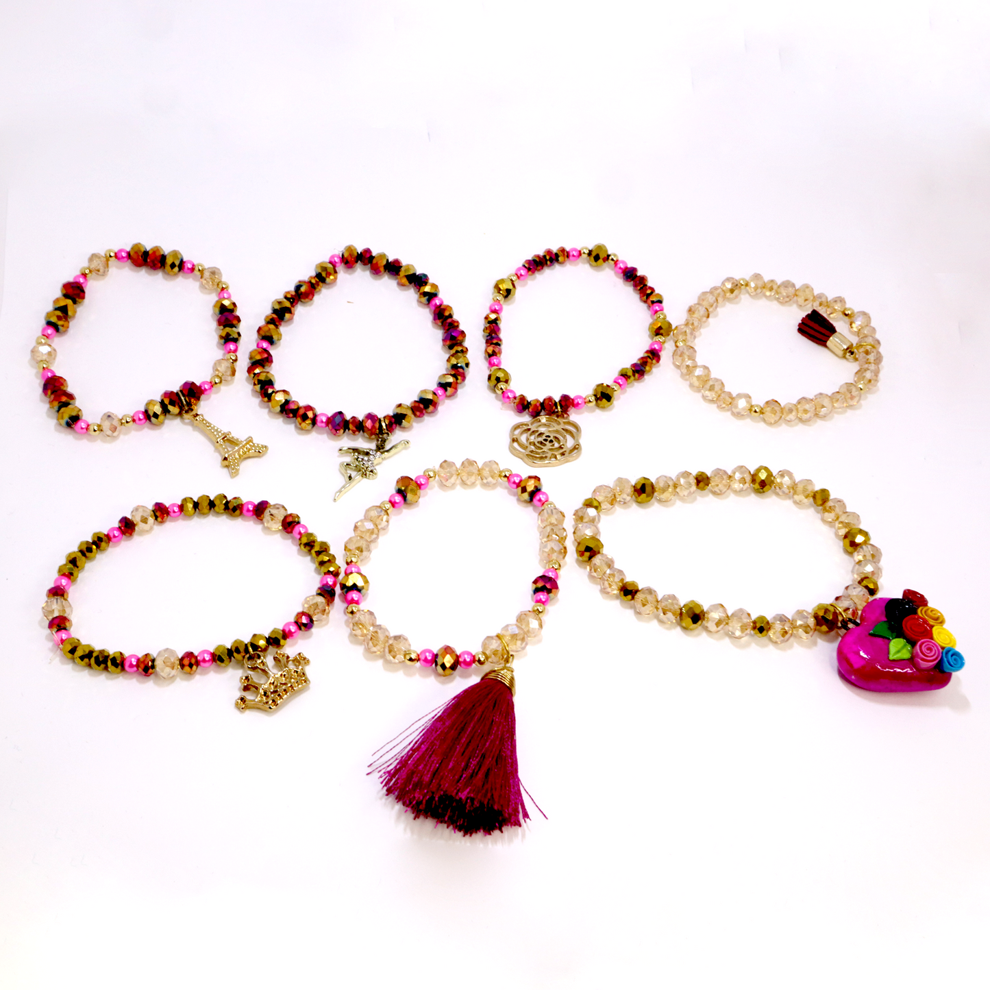 Bracelet Set of 7 - Semanario (Pink)