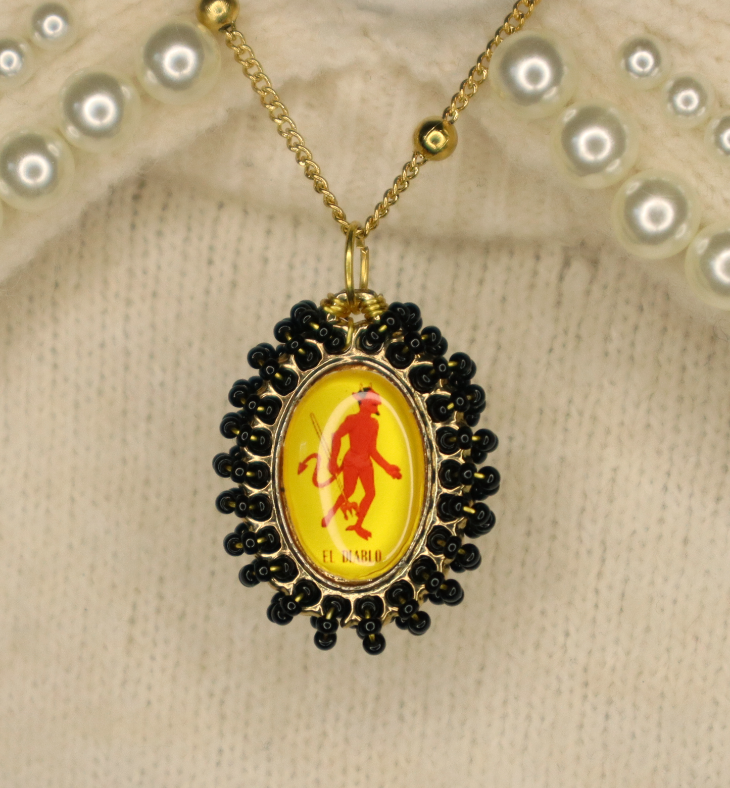 El Diablo Loteria Necklace