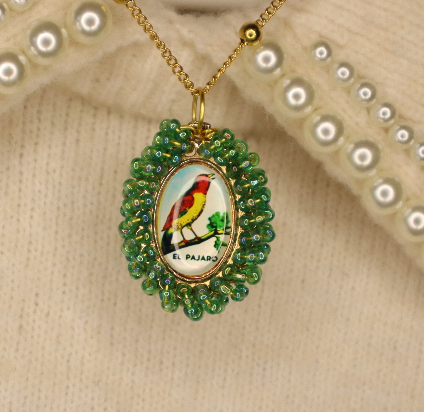 El Pajaro Loteria Necklace