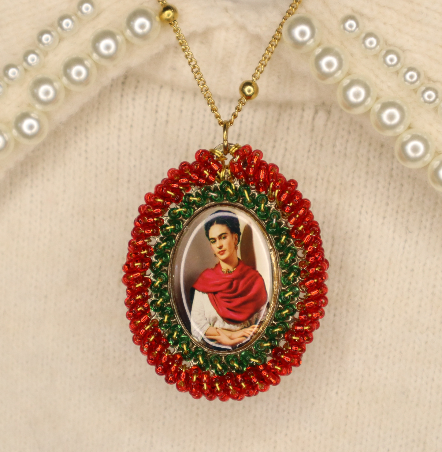 Frida Kahlo Beaded Necklace