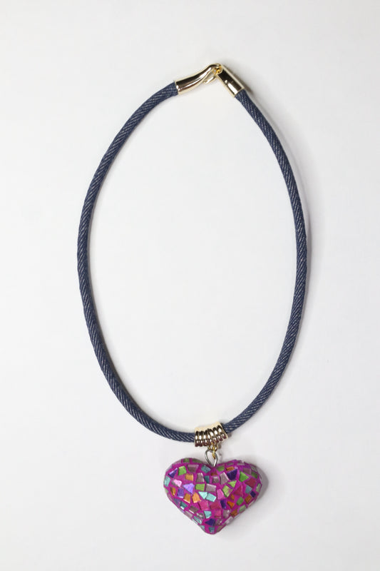 Rope Braid Necklace (Purple and Jean)