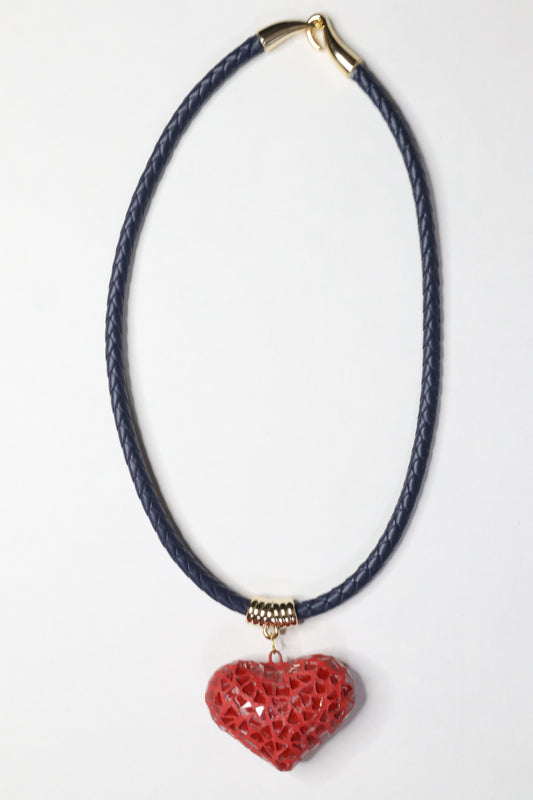 Rope Braid Necklace (Black and Red)