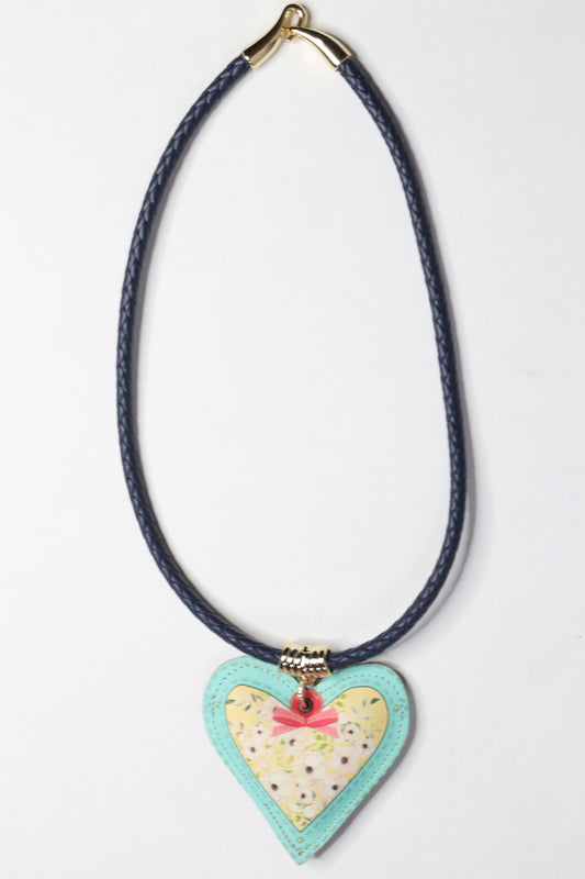 Rope Braid Necklace (Fabric Heart)