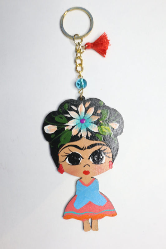 Frida Keychain (Blue and Red)