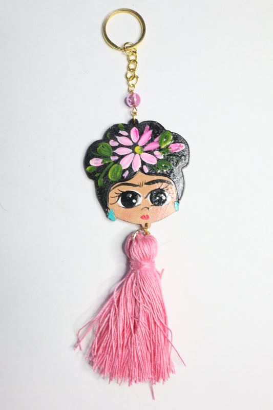 Pink Frida Escobeta Keychain
