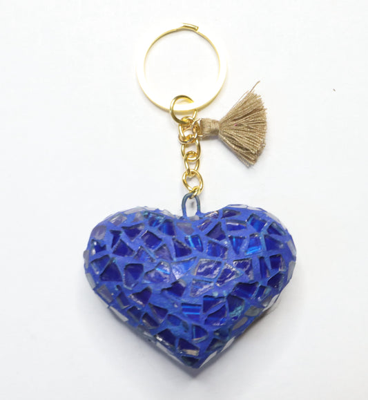 Heart Keychain (Blue and Gold)