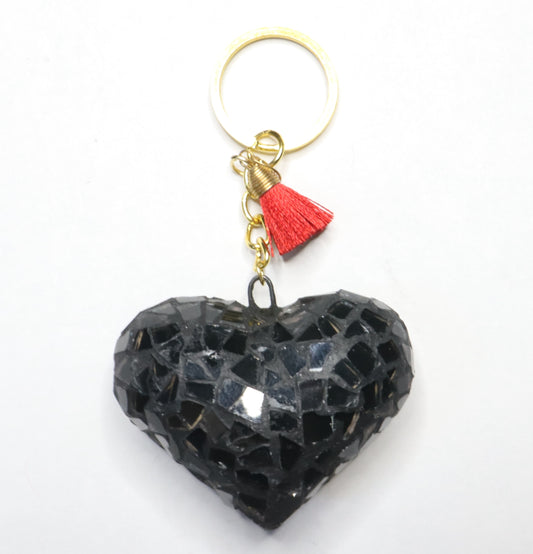 Heart Keychain (Black and Red)