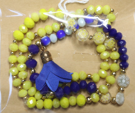 Bracelet Set of 3 (Yellow and Blue)