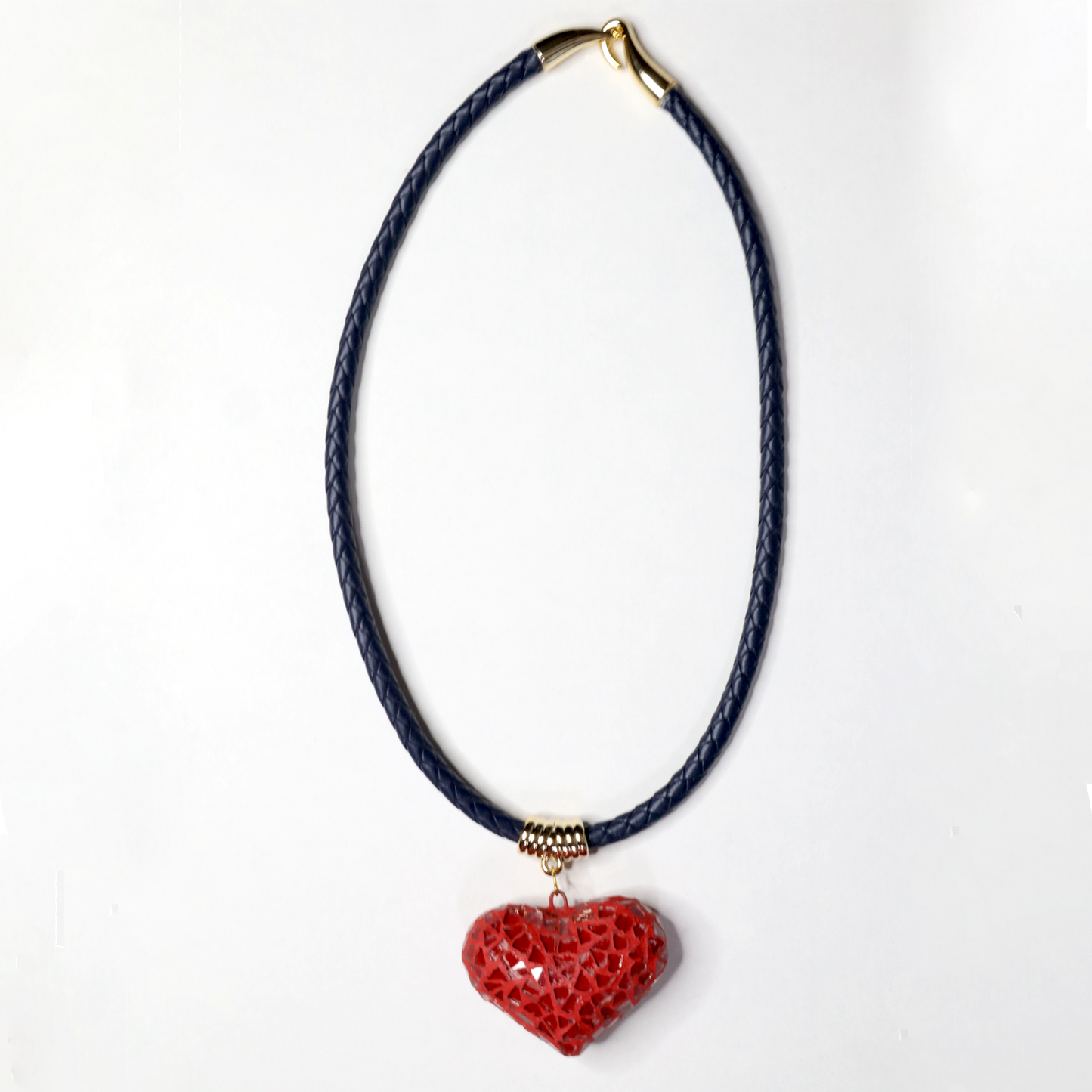 Rope Braid Necklace (Black and Red)