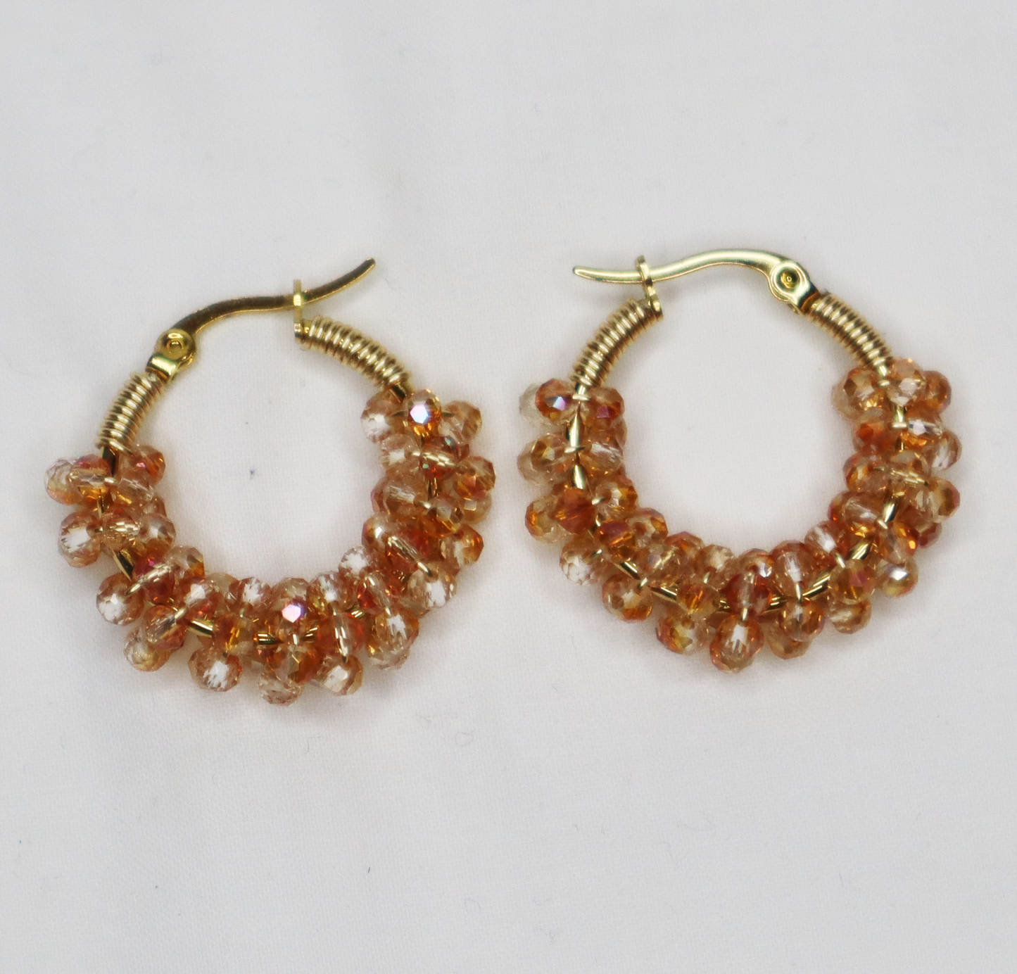 Light Ochre Beaded Earrings