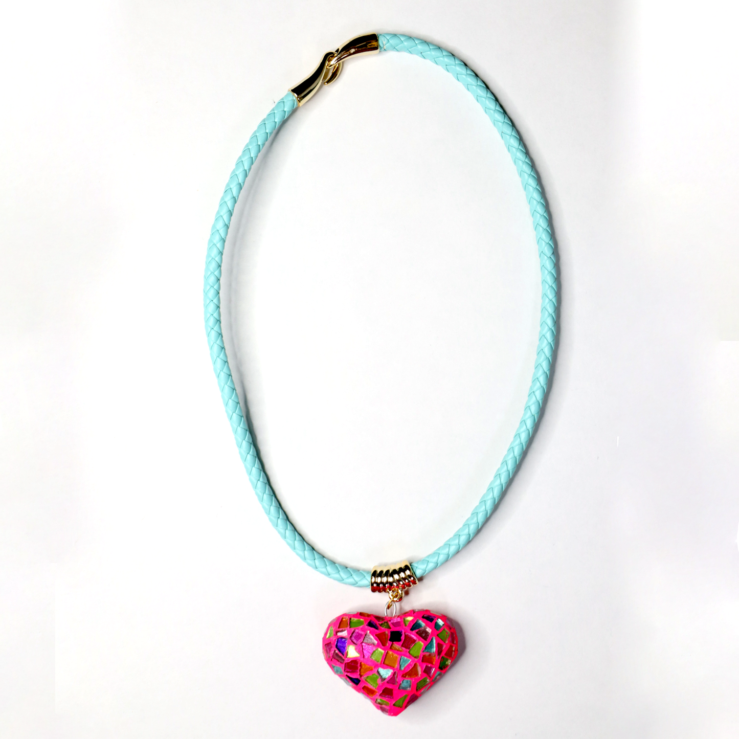 Rope Braid Necklace (Blue and Pink)