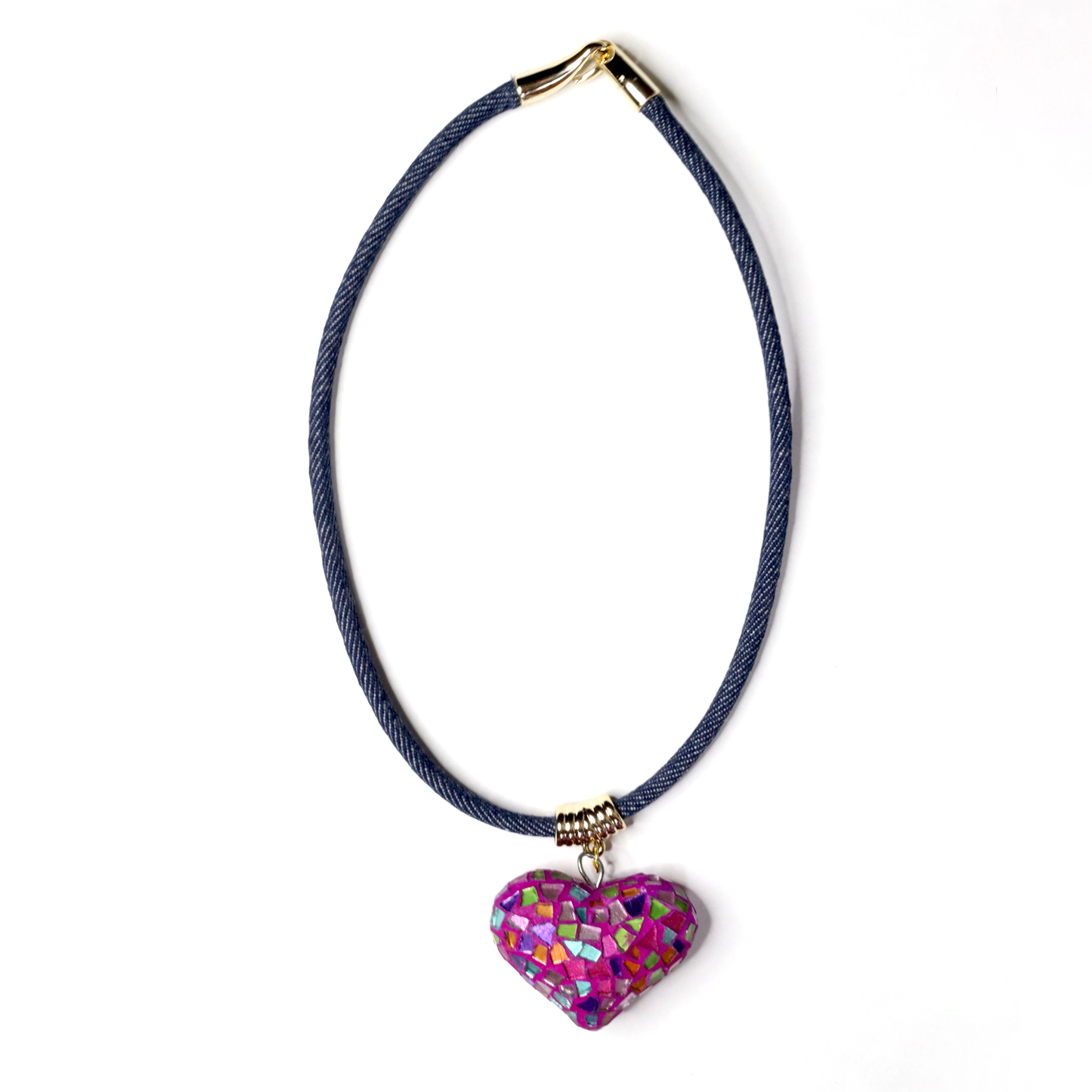 Rope Braid Necklace (Purple and Jean)