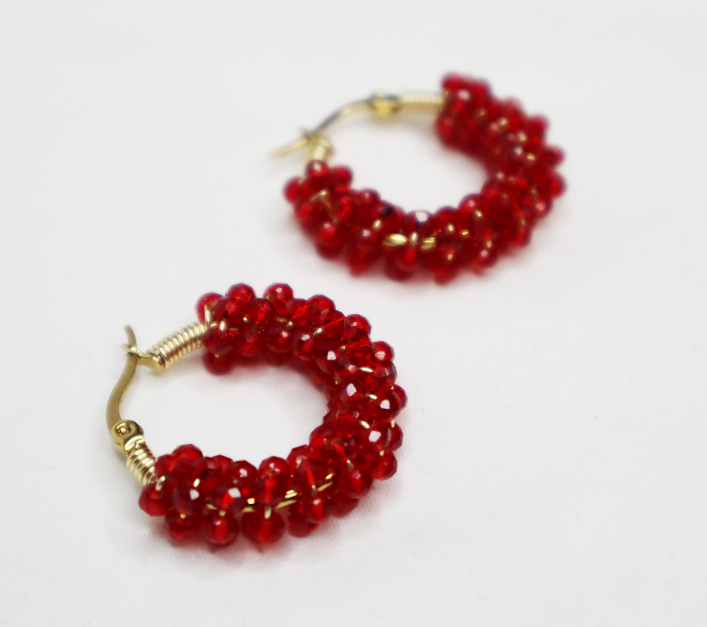 Red Beaded Earrings