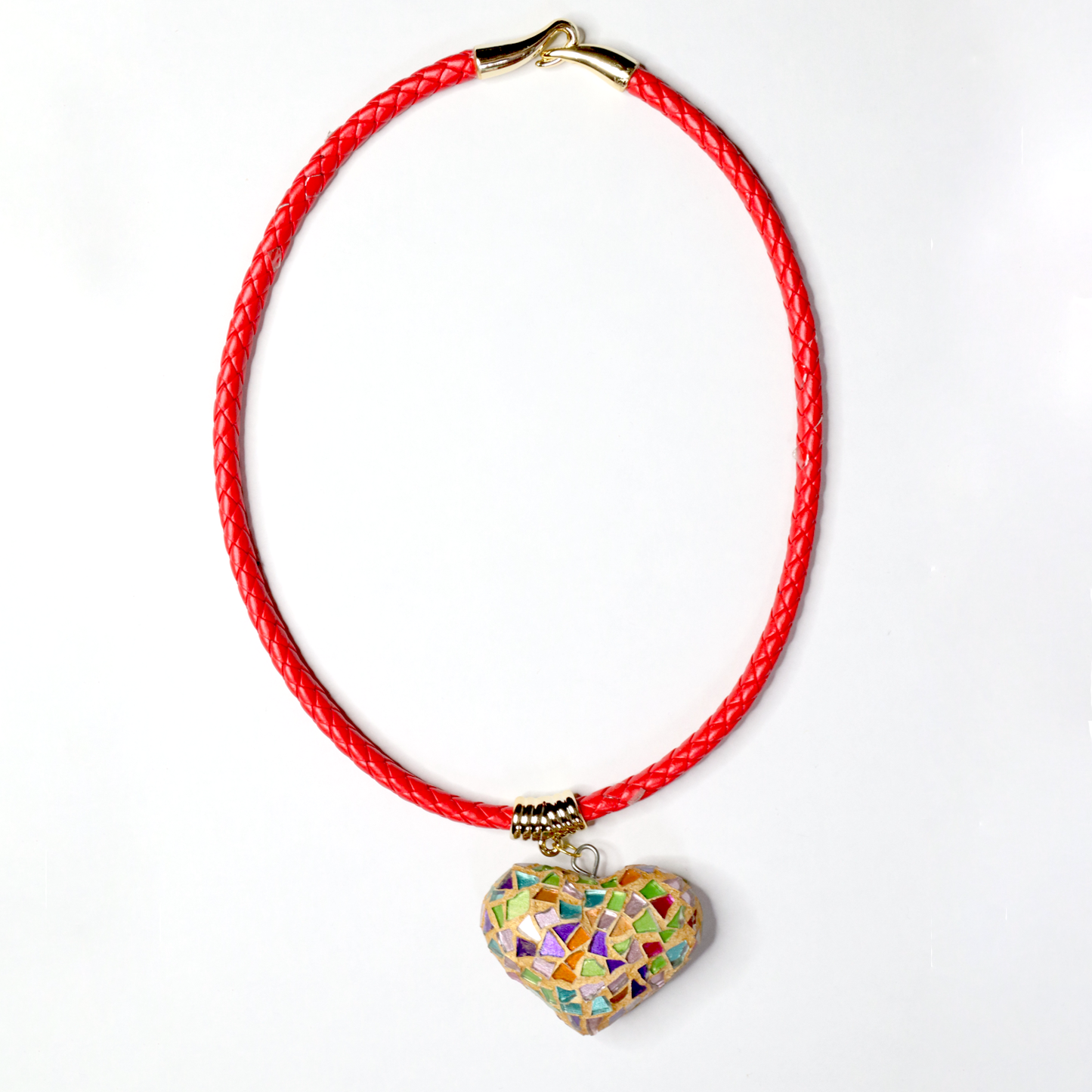 Rope Braid Necklace (Red and Gold)