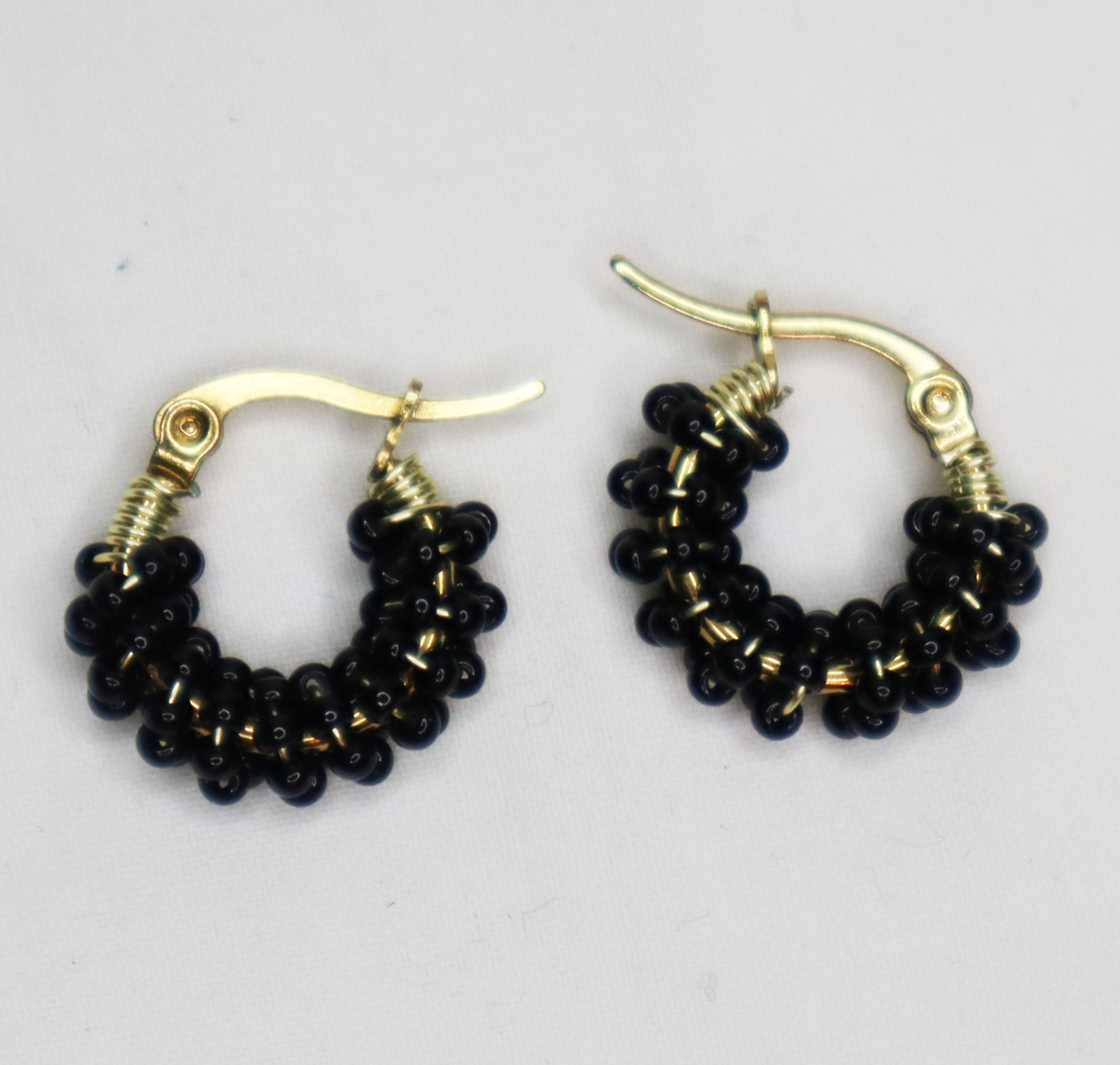 Black Beaded Earrings