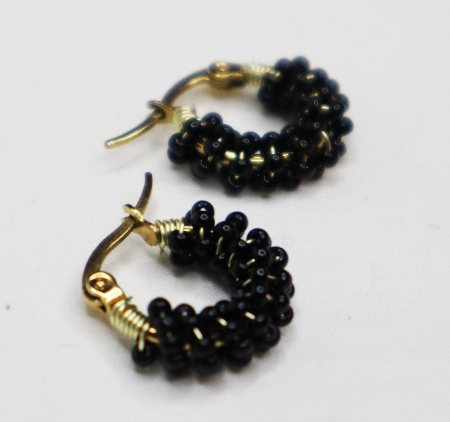 Black Beaded Earrings