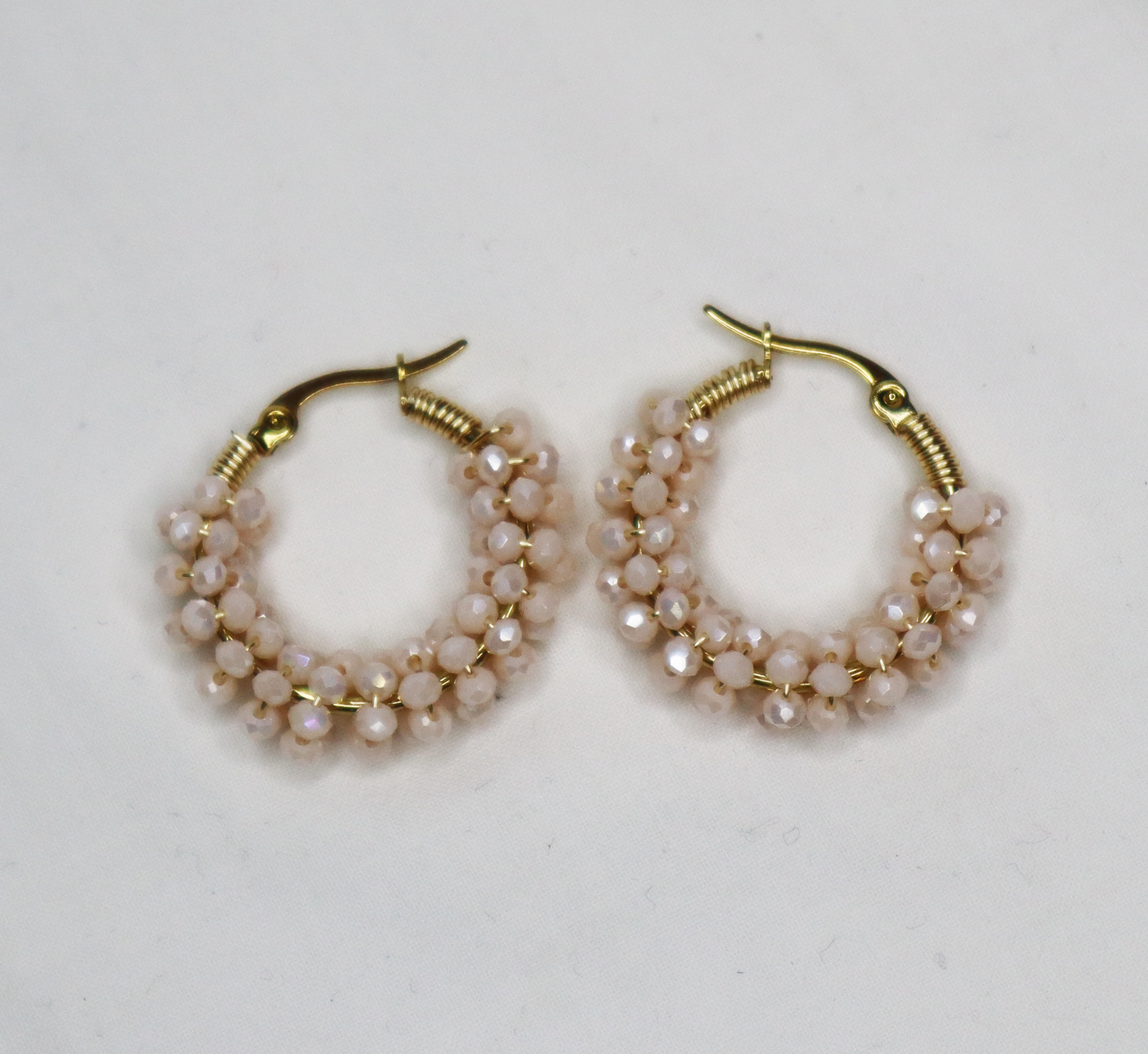 Tan Beaded Earrings