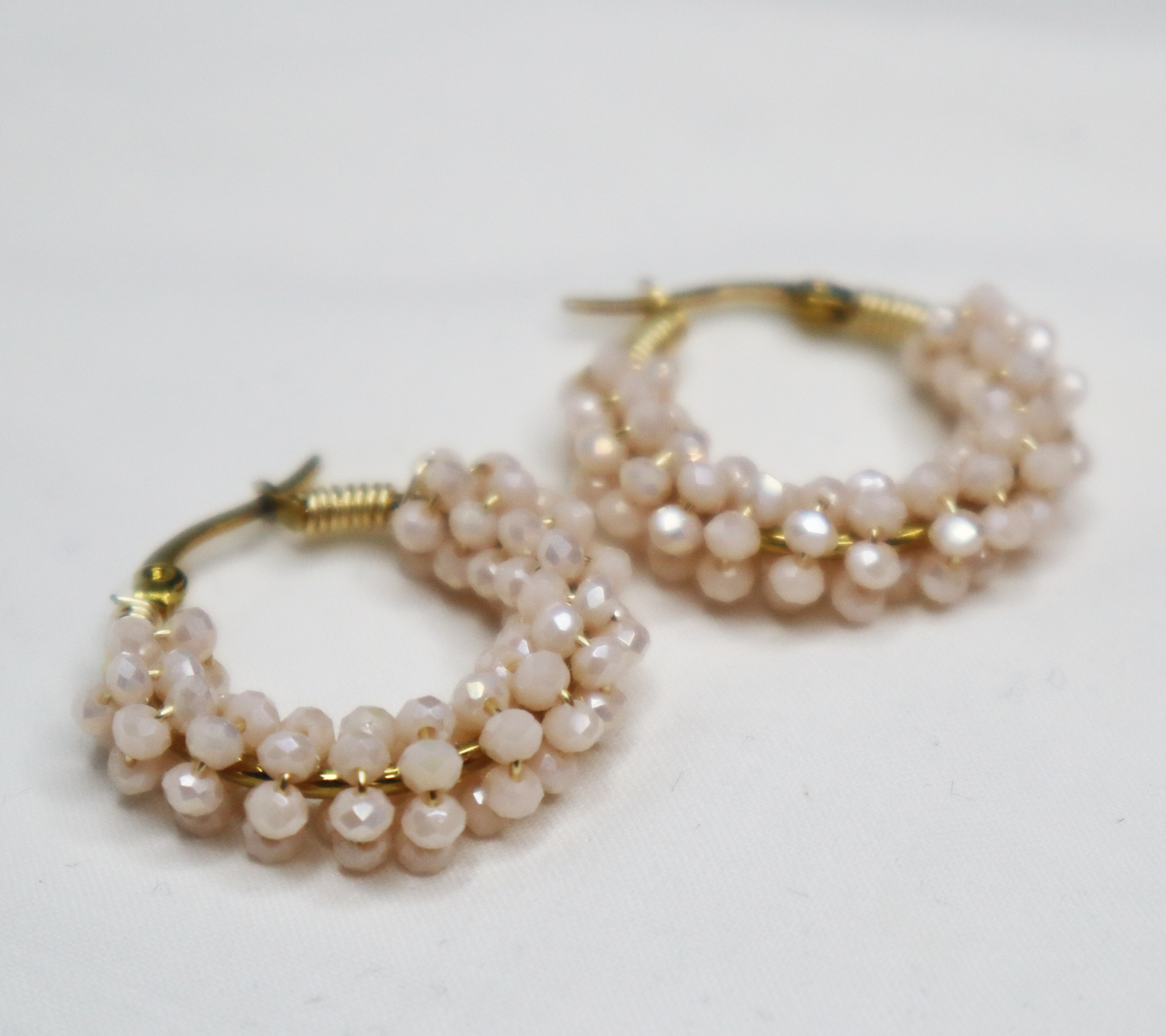 Tan Beaded Earrings