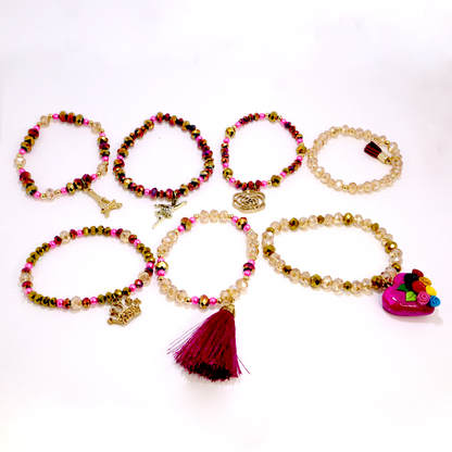 Bracelet Set of 7 - Semanario (Pink)