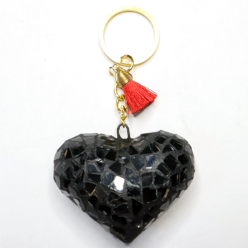 Heart Keychain (Black and Red)