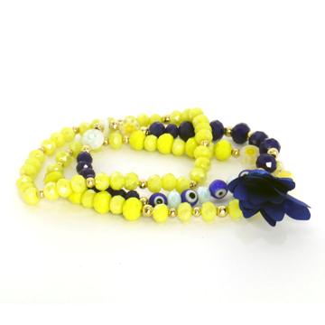 Bracelet Set of 3 (Yellow and Blue)