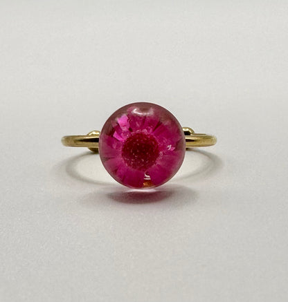 Magenta Encapsulated Flower Ring