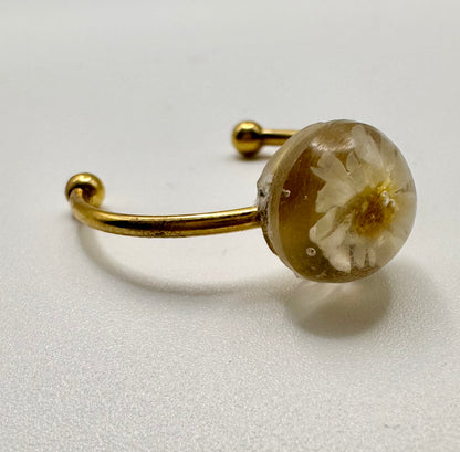 White Encapsulated Flower Ring