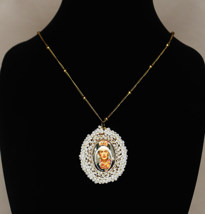 White Frida Kahlo Necklace
